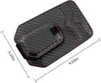 Leather Car Sun Visor Organizer with Sunglass Holder, Multifunctional Eyeglasses Ticket Credit Card Clip and Bills Storage Pocket, Universal Auto Interior Accessories(Carbon Fiber)