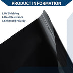 Car Window Tint Film Window Privacy Film Car Carbon 2PLY PET 9.84 ft x 19.69 Inch 1 Pc Black VLT 16% IRR 60% UVR 95%