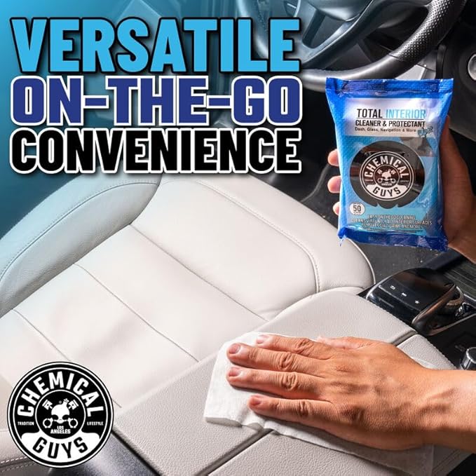 Chemical Guys PMWSPI22050 Total Interior Cleaner & Protectant Wipes Mega 100 Pack, Safe for Cars, Trucks, SUVs, Jeeps, Motorc