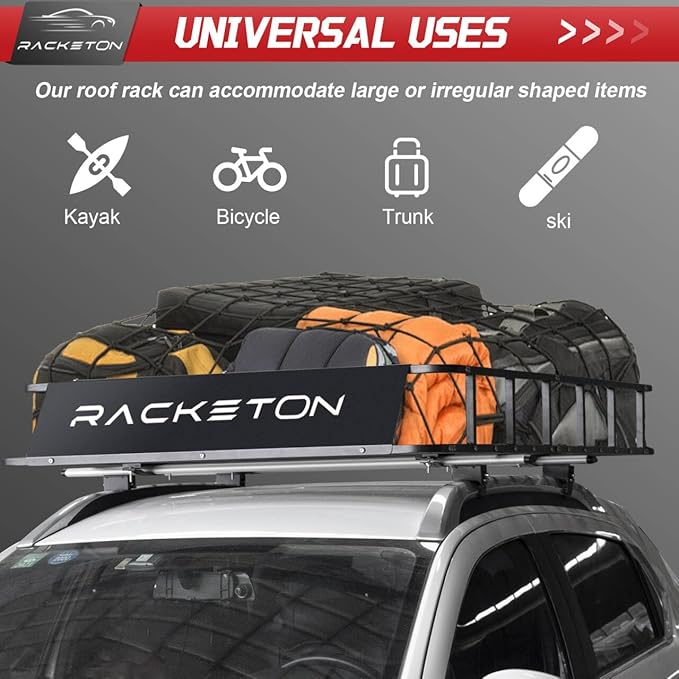 64”x45”x8” Roof Cargo Rack for SUV Car Trucks,Heavy Duty Cargo Basket Anti-Rust Top Luggage Rack