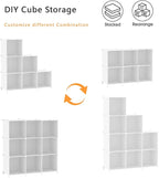 AWTATOS Cube Storage Organizer, Storage Cubes Shelves Bookshelf, 6 Cube Closet Organizers and Storage, DIY Stackable Plastic 