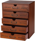 Wooden Storage Box with 5 Drawers Apothecary Drawers Vintage Wooden Drawers Wood Desktop Organizer with Drawers Countertop Dr