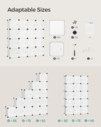 SONGMICS Cube Storage Organizer, Set of 16 Plastic Cubes, Closet Storage Shelves, DIY Plastic Closet Cabinet, Modular Bookcas