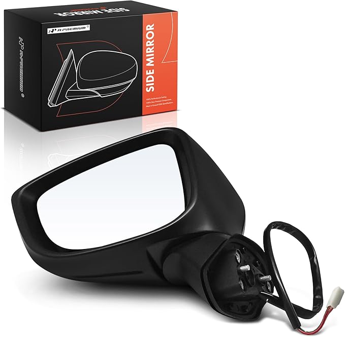 A-Premium Driver Side Power Door Mirror - Compatible with Mazda 3, 3 Sport, 2014 2015 2016 - Non-Heated Manual Folding Black 
