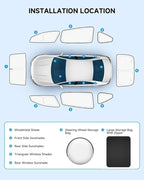 Windshield Sun Shade for Honda CRV 2017-2022，8PCS Full Coverage, 310T Reflective Fabric, Blocks 99% UV Rays, Keeps Car Cool, Easy to Install and Store