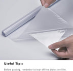 WPCTEV Window Privacy Film Frosted Glass Static Cling UV Sun Blocking Heat Control Window Tint Day and Night Insulation Home Bathroom Door Decorative Frosting Cover, 35.4 Inch x 16 Feet, Pure