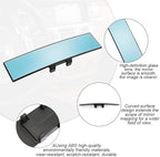 Car Rearview Mirror, 12 Inch Panoramic Wide Angle Anti-Glare, Clip on Auto Rear View Mirror, HD Clear Convex Surface, Car Interior Accessories Universal for SUV, Truck, Van, Vehicles (Blue)