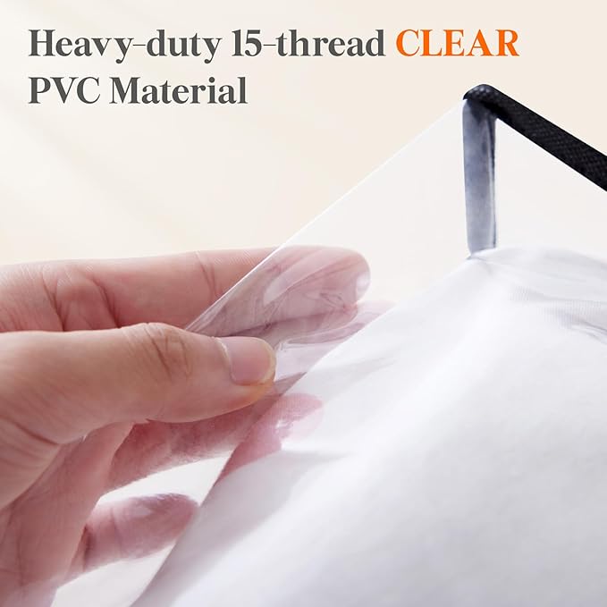 Lifewit 3 Pack Clear Clothes Storage Bags, 40L Plastic Blanket Storage Bag, Vinyl Foldable Moving Bags with Zipper, Closet Or
