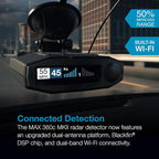 Escort MAX 360c MKII Laser Radar Detector - Dual-Band Wi-Fi and Bluetooth Enabled, 360° Directional Arrows, Exceptional Range
