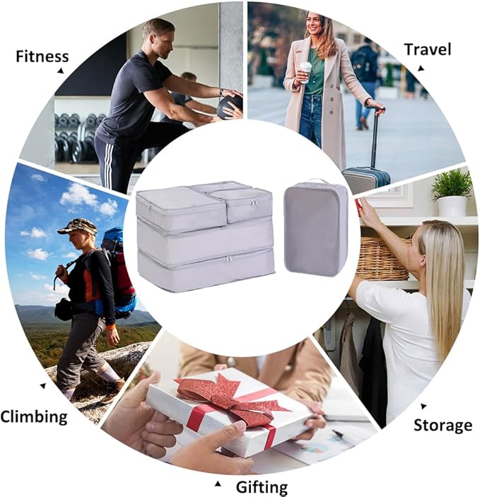 Packing cubes for Travel, CALACH Luggage Organizer Bags 6 Set Packing Cubes for Suitcases Travel Essentials for Carry on Mesh