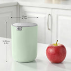 EKO Fandy 0.4 Gal/1.5L Mini Tabletop Trash Bin with Swing-Lid, Desktop Trash Can for Bathroom Countertop, Vanity, Coffee or Office, Small Garbage Bin (Sage)