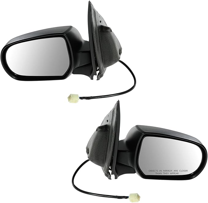 TRQ 2 Piece Driver and Passenger Side Mirror Assembly Set Electric Adjustment Non-Heated No Memory Textured Compatible with 2