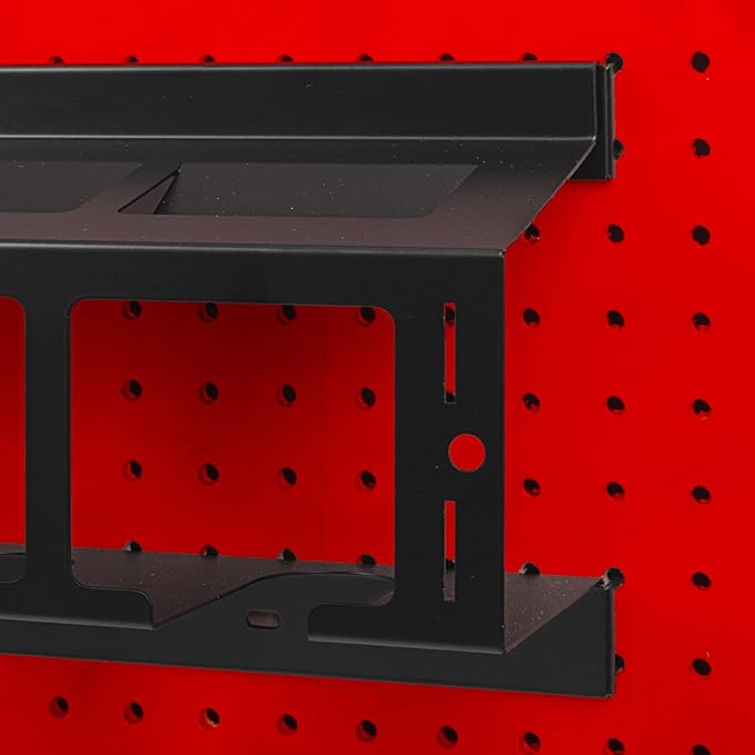 Heavy Duty Drill Holder for 1/4" Holes - Stores up to 3 Drills, Organizes on Pegboard, Includes Pegs and Hooks