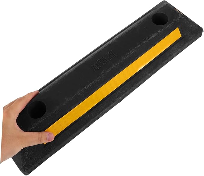 Garage Parking Stopper Sturdy Wheel Stop Aid for Cars Trucks Rvs Reflective Film for Enhanced Visibility Reinforced Design for Parking Lots Schools More