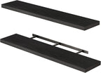 Fixwal Floating Shelves for Wall, 47" Long Heavy Duty Wall Mounted Rustic Wood Shelves for Living Room, Bedroom, Bathroom and