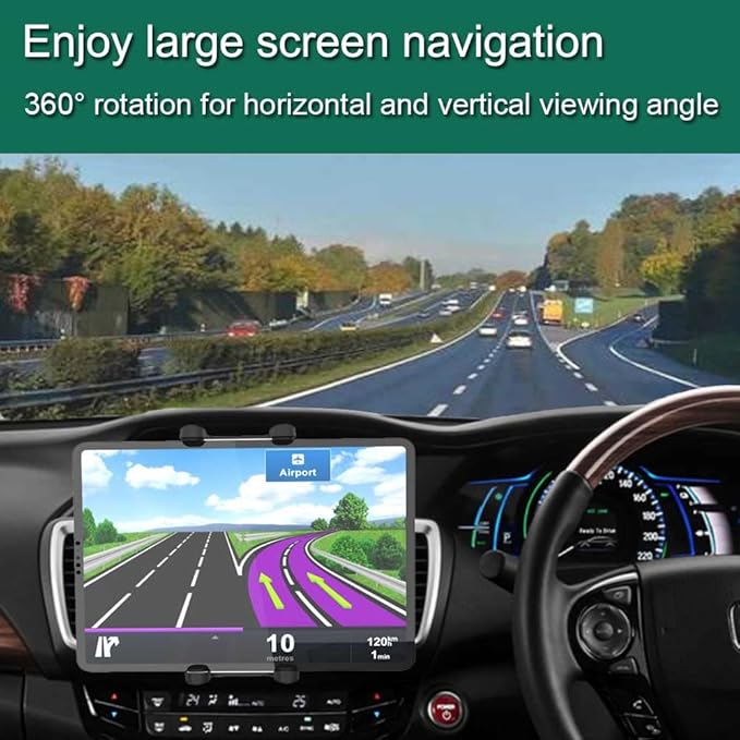 Car CD Slot Mount Tablet Holder for 4-13" iPad & Phone, Universal 360° Rotation Car Truck Front CD Player Tablet Mount for iPad Pro 12.9 Air Mini Generation, Galaxy Z Fold 4 3, iPhone