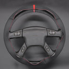 MEWANT Hand Stitched Steering Wheel Cover for Chevy Silverado 1500 2003-2006 Black Smooth Real Leather Steering Wrap