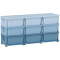 Qaba 3 Tier Kids Storage Unit, Toy Organizers and Storage with 9 Drawer Chest for Kids Bedroom Nursery Kindergarten Living Ro