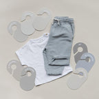 3 Sprouts Baby Closet Dividers 8-Piece Set Newborn to 2T - Double-Sided Organizer for Nursery Clothing Storage - Beige & Gray