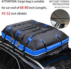 40 Cubic Feet Rooftop Cargo Carrier Bag, Waterproof Soft-Shell Car Roof Bag for All Vehicles SUV with/Without Rack, Car Top Luggage Storage Bag, Blue