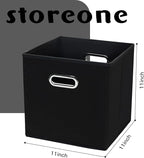 STOREONE Fabric Storage Bins Cubes Baskets Containers-(11X11X11) with Dual Handles Cube Storage Organizer Bins for Shelf Clos