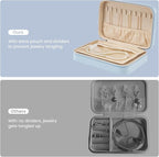 Lolalet Travel Jewelry Case for Women Girls, Travel Jewelry Organizer Box with Mirror & Clear Storage Bag, Small Portable Ear