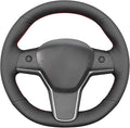 MEWANT Tesla Hand Stitched Steering Wheel Cover for Model 3/Y Accessories