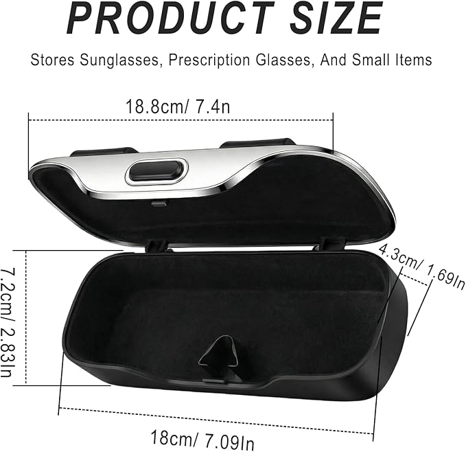 Sun Visor Sunglass Holder for Car, Protective Clip-on Sun Glasses Case for Car, Universal Sunglass Organizer for SUV, Sedan & Truck (Black)