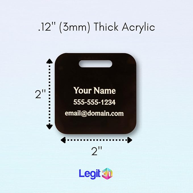Custom Luggage Tags (3 or 6 Pack) - Personalized Unique Suitcase & Backpack Travel, Durable, Waterproof & Heavy Duty (Dark Bl