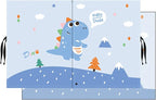 Car Sun Shade for Baby - EOHMAK Car Side Window Sun Shade Cover Upgrade Double Opening Car Interior Curtain Sun Blocker Blind (Blue Dinosaur, 1 Pack)