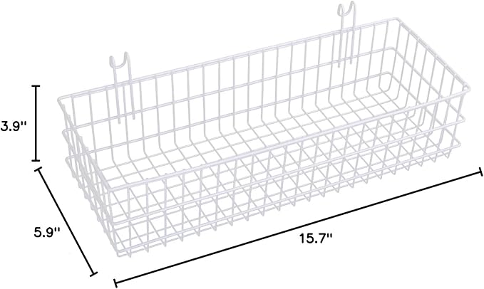 Kaforise Hanging Basket for Wire Wall Grid Panel, Multi-function Wall Storage and Display Basket, Flower Pots Shelf Balcony P