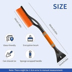 26.7" Snow Brush & Ice Scraper for Car Windshield, 2 in 1 Snow Brush with Squeegee, Detachable Snow Removal Tool with Comfortable Ergonomic Foam Grip for Cars, Suvs, Trucks, RVs