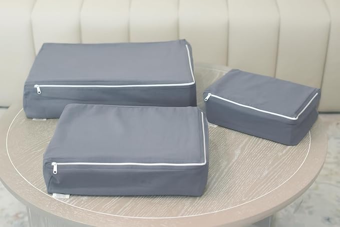 Packing Cubes Bag Pure Canvas Travel Organizers (18"x12"x4") with Durable YKK Zippers for Clothes, Shoes & Luggage Storage (S