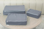 SMALL Packing Cubes – Cotton Canvas, Washable, Reusable, Closet and Travel Organizers (10"x7"x3") with Durable YKK Zippers fo