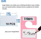 20 Pack White Clothing Rack Size Dividers Plus 45 Labels (1 Inch) and 18 Large Blank Labels, Large Rectangular Clothing Close