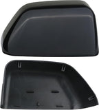Black Paintable Tow Mirror Cover Cap | For 2017-2024 F250 F350 F450 F550 Super Duty Side by Side Accessories | RH Right Passenger Side Exterior Plastic Rearview Top Half Door Mirror