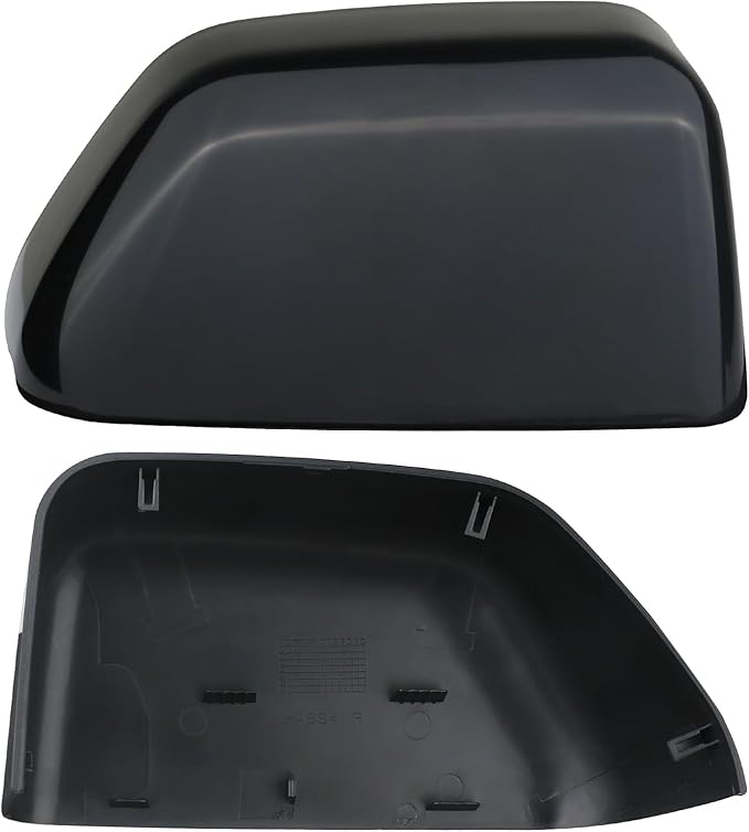 Black Paintable Tow Mirror Cover Cap | For 2017-2024 F250 F350 F450 F550 Super Duty Side by Side Accessories | RH Right Passenger Side Exterior Plastic Rearview Top Half Door Mirror