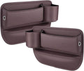 2-Pack car seat Gap Filler Organizer with Cup Holder,Car Leather Cup Holder Gap Organizer,Built-in Beverage Holder (12in x7.9in), for Keys/Phone/Sunglasses, Car Seat Organizer (Brown)