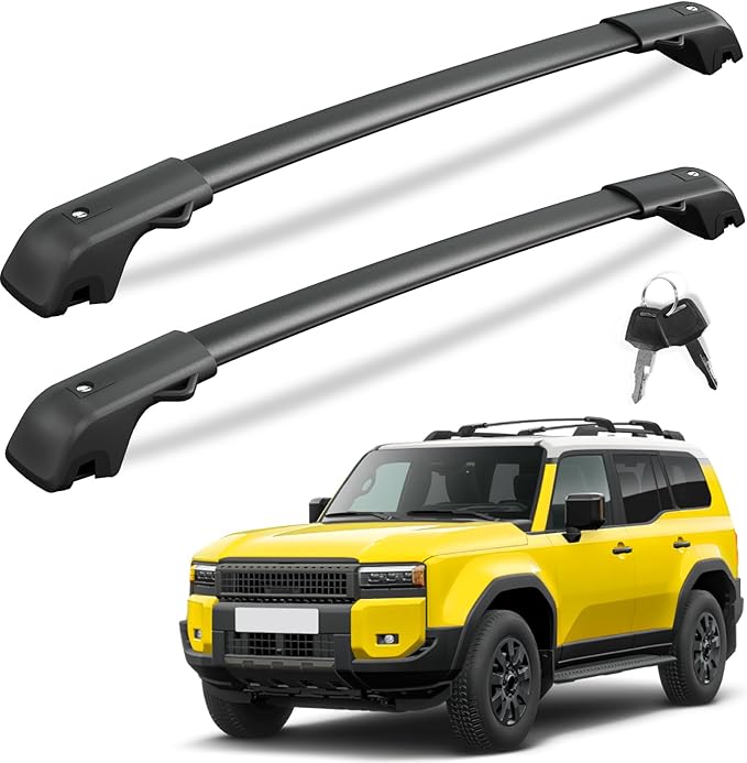 KINGGERI 300LBS Roof Rack Cross Bars Compatible with Toyota Land Cruiser 250 2024-2026 & Lexus GX550 2024 2025 (Not for Flush Rails), Lockable Aluminum Heavy Duty Crossbar Matte Rooftop Luggage