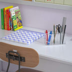 NIUBEE Acrylic Pen Holder 3 Compartments, Clear Pencil Organizer Cup for Countertop Desk Accessory Storage