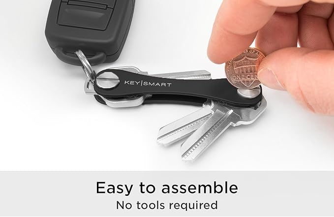 KeySmart Classic - Compact Key Holder and Keychain Organizer (up to 14 Keys) (Black)