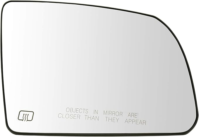 TRQ Passenger Side Mirror Glass Heated Compatible with 2008-2017 Toyota Sequoia SR5 2007-2011 Tundra SR5 2014-2016 Tundra SR 