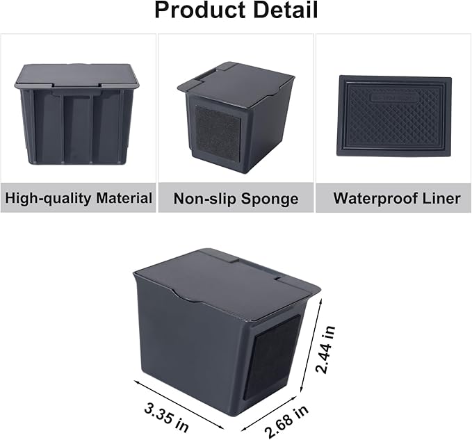 JKCOVER Center Console Coin Box Organizer Compatible with 2016-2020 2021 2022 2023 Toyota Tacoma Accessories Armrest Insert ABS Plastic Coin Holder Secondary Storage Box