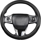 Car Steering Wheel Cover, Microfiber Breathable Ice Silk Leather Steering Wheel Cover Soft Anti-Slip Safety, 15inch Four Seas