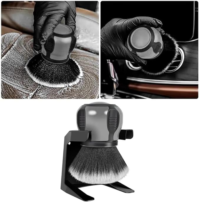 AUCELI Car Detailing Brush, Ultra Soft Auto Interior Dusting Brush with Storage Rack, Car XL Synthetic Brush Cleaning Tool, U