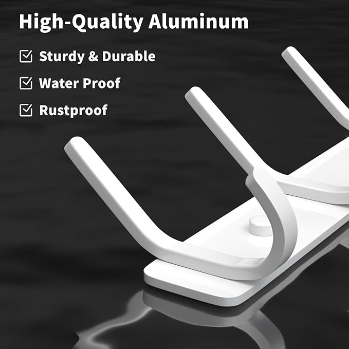 GWAAZXGZ Coat Rack Wall Mount Hooks - 15 Inch Matte White Metal 6-Hook Organizer Wall Mounted, Modern Kids Room, Entryway & B