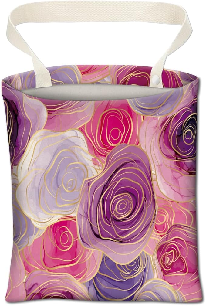 Cute Car Trash Can, Hanging Car Organizer, 5L Capacity, Purple, Cute/Whimsical