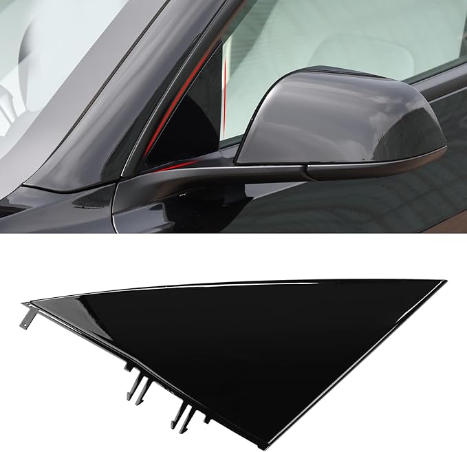 Jaronx Compatible with Tesla Mirror Triangle Cover Model 3 2017-2024, 1130655-00-D Model 3 Driver Side Mirror Triangle Trim, A-Pillar Applique Mirror Triangle Panel Trim For Tesla Model 3 Accessories