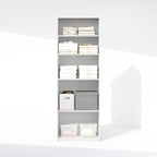 Furinno Reed Closet Organizers and Storage, 5-Tier Closet Organizer, Open Shelf Closet Storage, for Wardrobe, Bedroom, Living