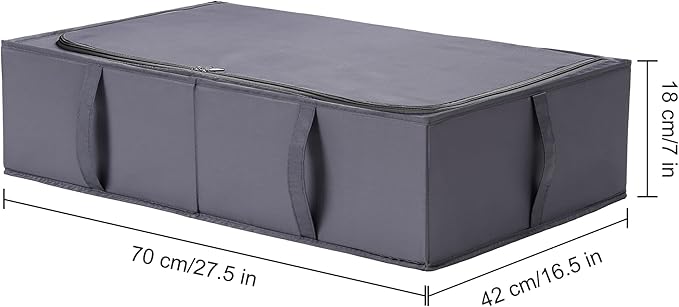 TYEERS Under Bed Storage Containers, Durable Fabric, Washable, Collapsible, Under Bed Storage Bins for Clothes, Blankets, She